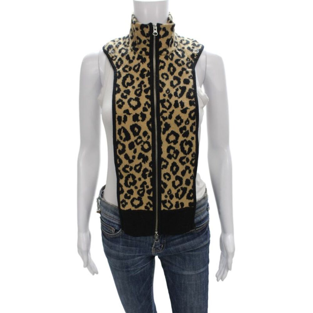 Veronica Beard Womens Animal Print Dickey Brown Black Wool Size 00-14